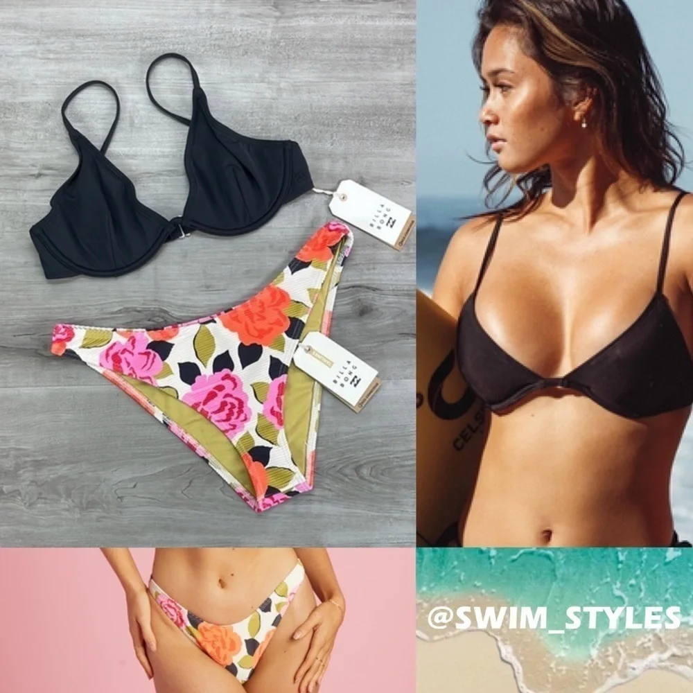 ☀️BILLABONG☀️ SOL SEARCHER REESE UNDERWIRE MAGIC GARDEN HIKE BIKINI SET